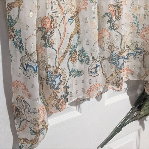 Chloe Floral Printed Blouse in Silk Lurex - Picture 14 of 16